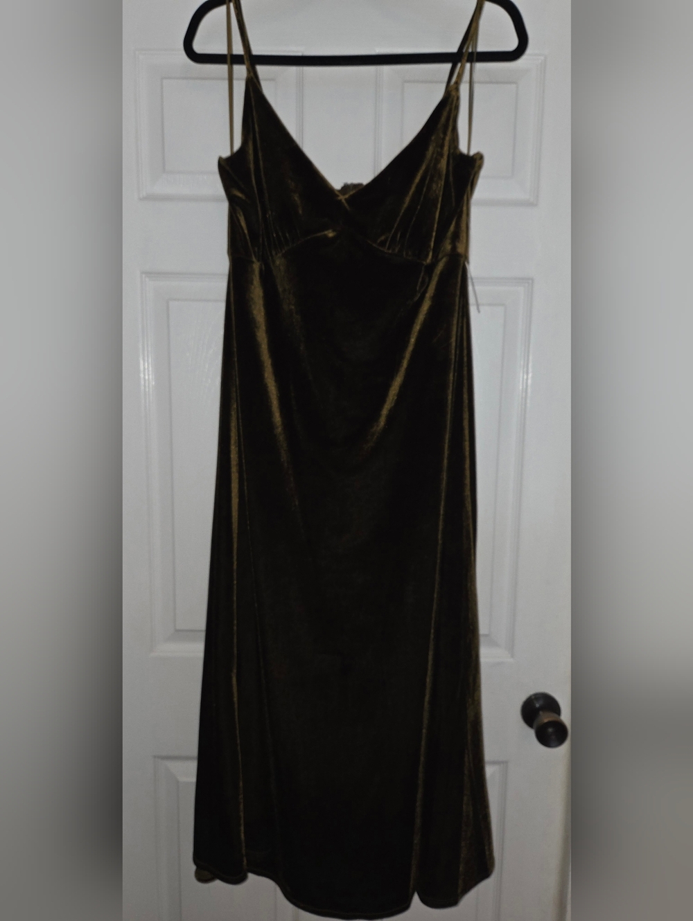 NWT Velvet Dress- Olive